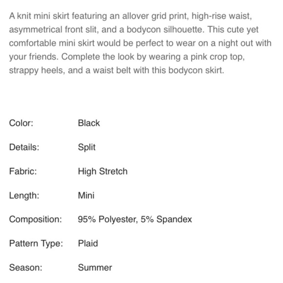 SHEIN Black Plaid Grid Wrap High Waist Skirt/Short - Picture 8 of 11